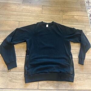 Alo men’s crew neck waffle print sweatshirt size large black